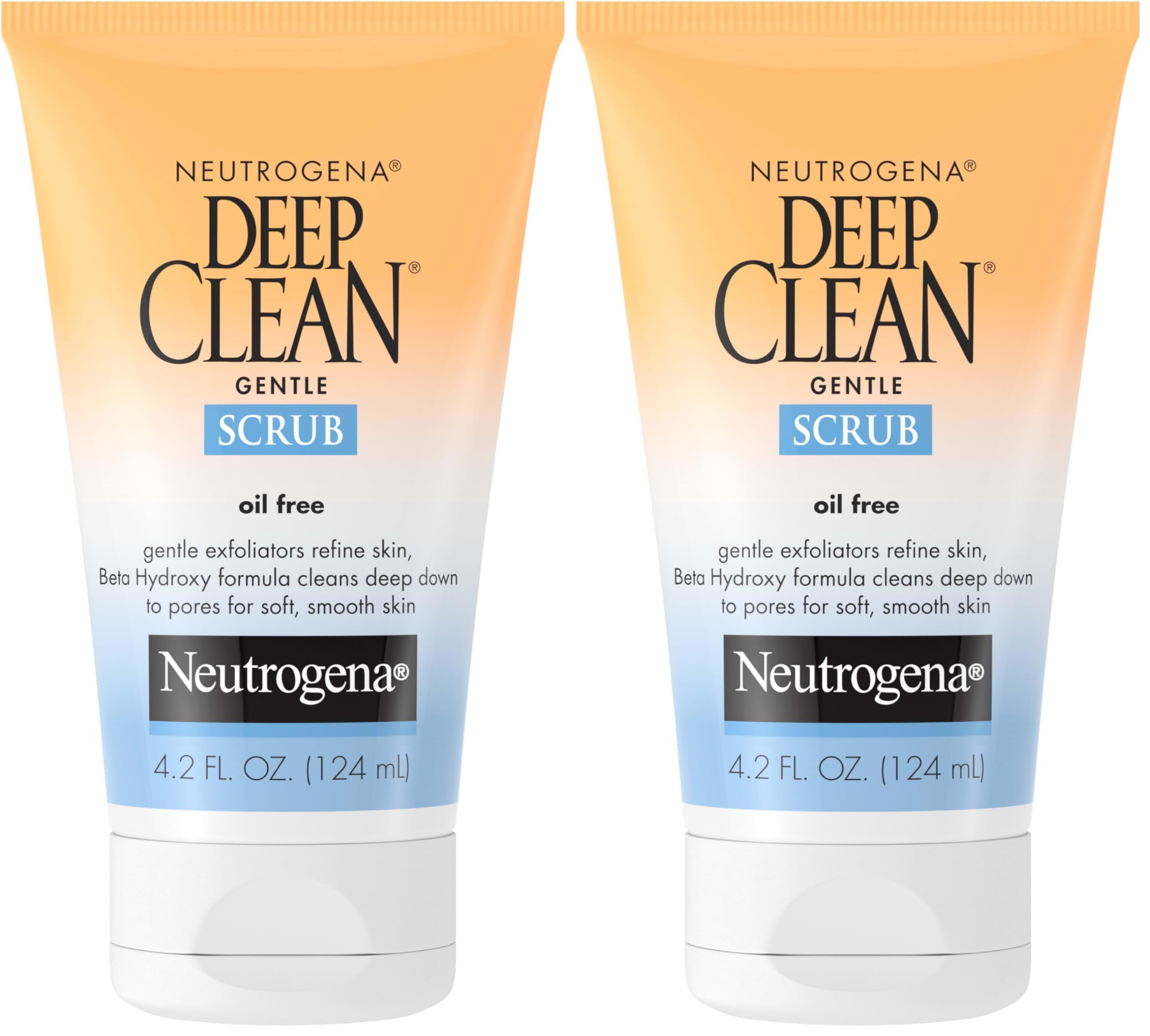Neutrogena Deep Clean Gentle Daily Facial Scrub, Oil-Free Cleanser, 4.2 Fl Oz (Pack of 2)