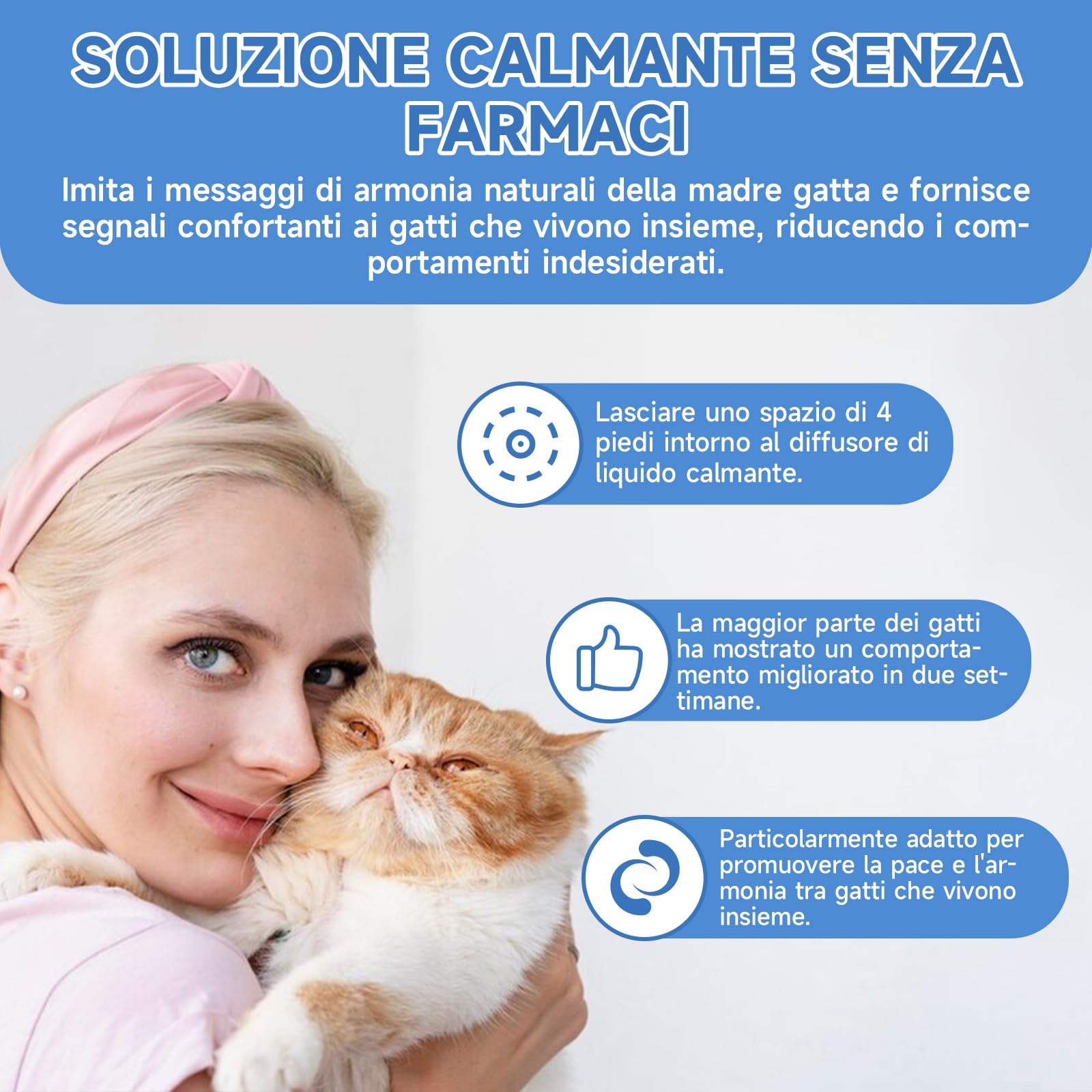 VICSOM Kit Diffusore Feromoni per Gatti 6 in 1, 120 Giorni Calmante per Gatti, Feromoni Gatto Diffusore per Un Rilassamento Duraturo, Sollievo da Ansia e Stress(2 Diffusore + 4x48ml Ricariche)