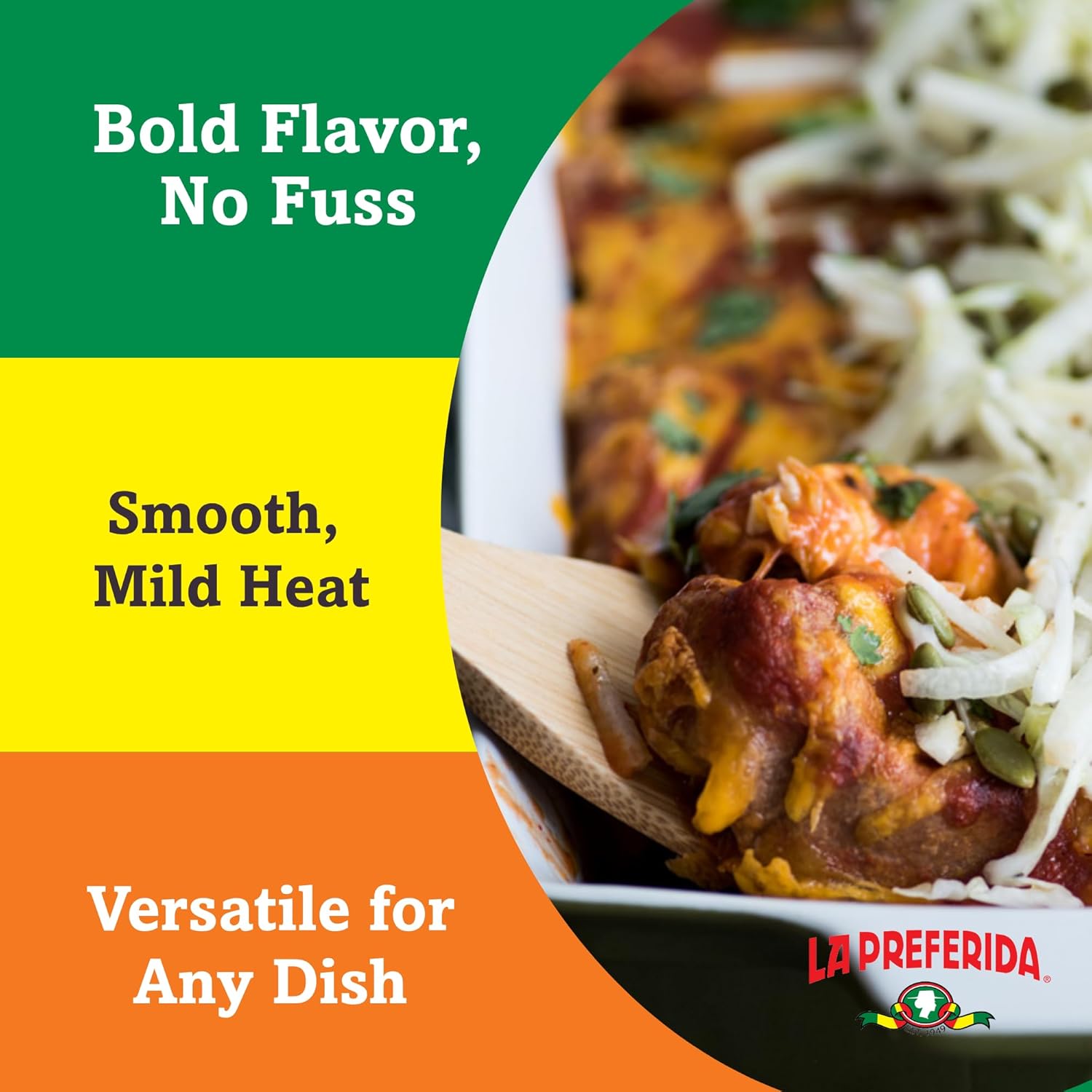 La Preferida Red Enchilada Sauce, Mild (Authentic Mexican Sauce for Enchiladas, Burritos, Tacos & Classic Mexican Meals) – No MSG or Artificial Flavors,10 OZ. (Pack of 24)