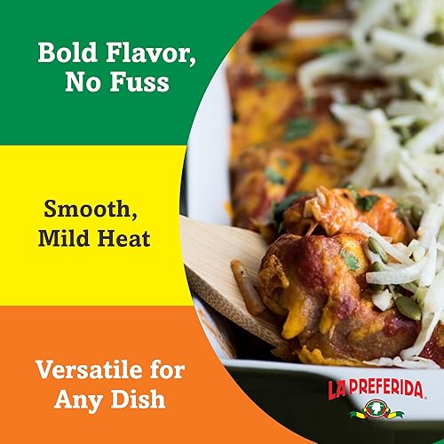Miniatura 5 de La Preferida Salsa de enchilada roja, suave (salsa mexicana auténtica para enchiladas, burritos, tacos y comidas mexicanas clásicas), sin MSG ni
