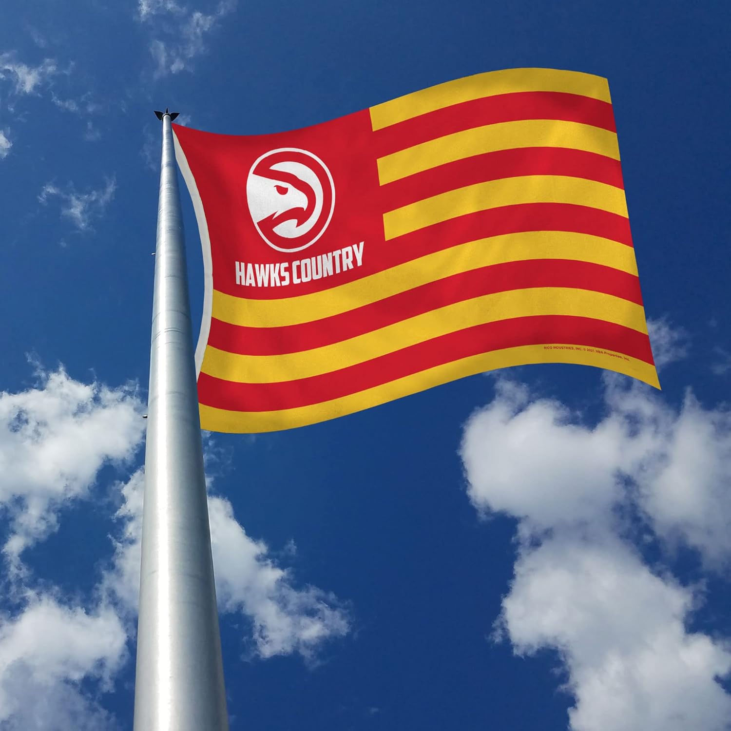 Rico Industries NBA Atlanta Hawks Country 3' x 5' Banner Flag 3' x 5' Banner Flag Single Sided - Indoor or Outdoor - Home Décor