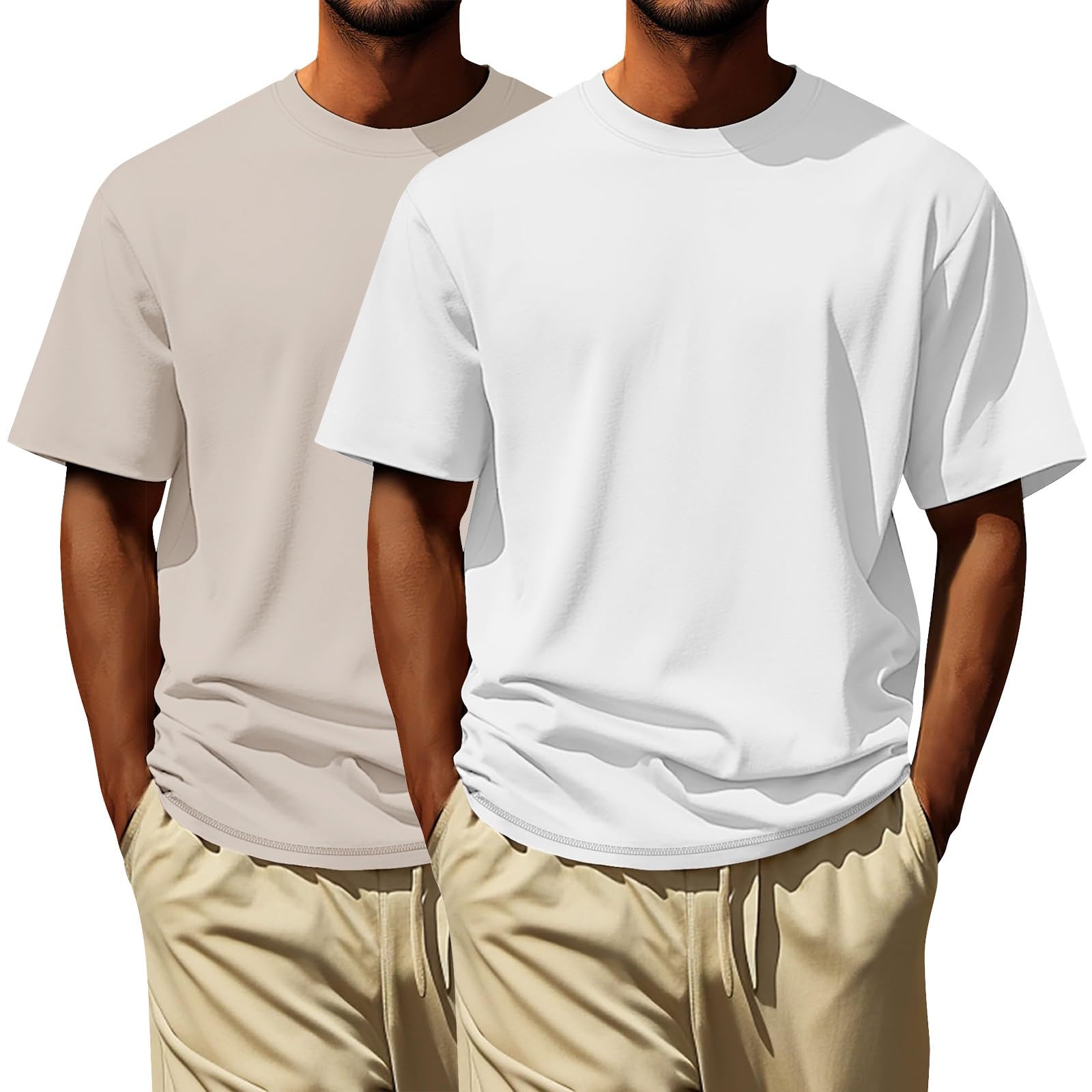 Oversized Tshirt Herren Sport - Sommer T-Shirt Rundhals Kurzarm T Shirt Schnelltrocknend Sportshirt Männer Lose Freizeitshirts Atmungsaktiv Funktionsshirt Wahlweise Als 3Er/2Er Pack