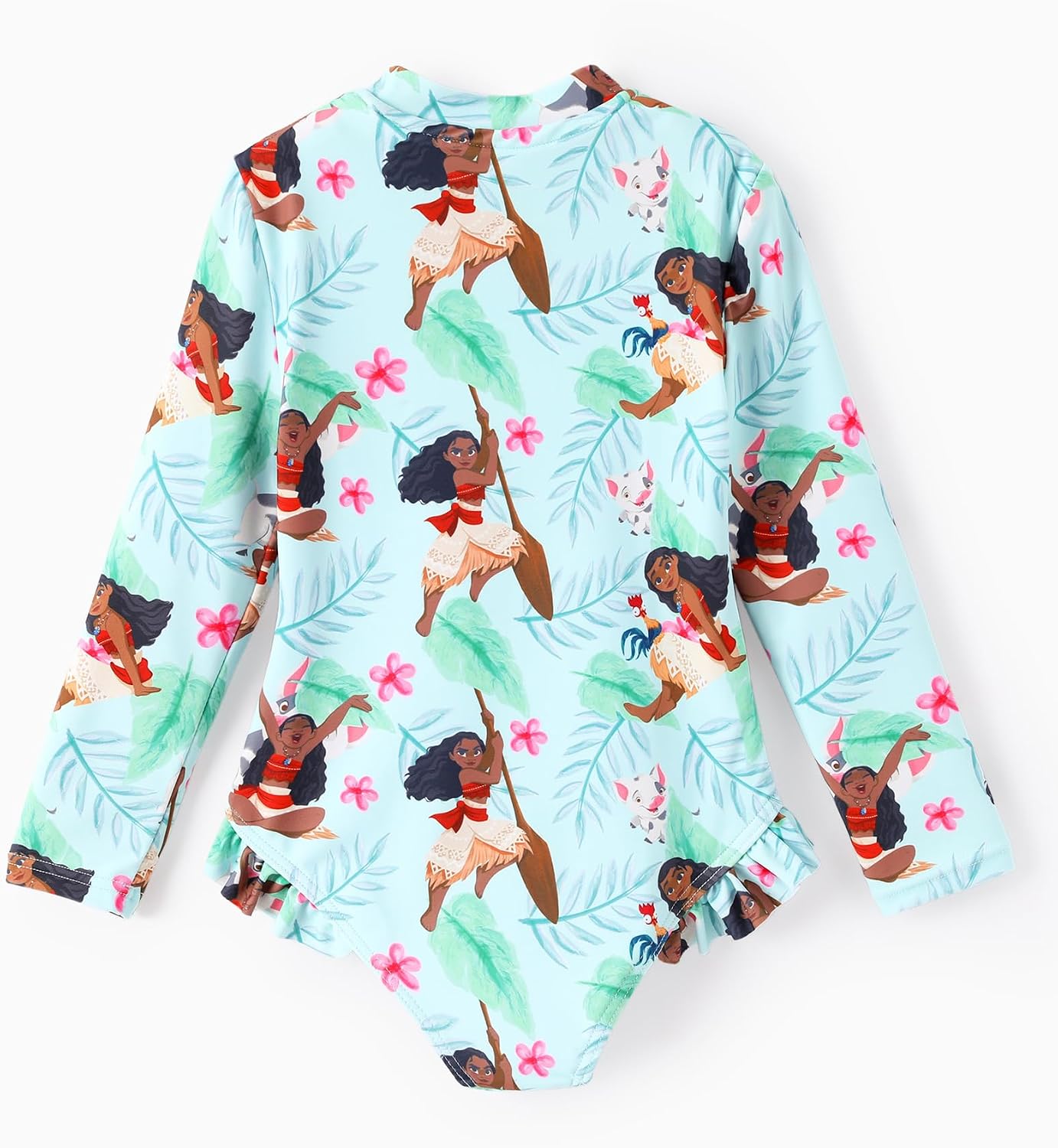  Frozen Stitch Princess Minnie Mouse Girls Swimsuit Long Sleeve Rashguard UPF 50 One Piece Bathing Suit Size 3M-13Y thumbnail