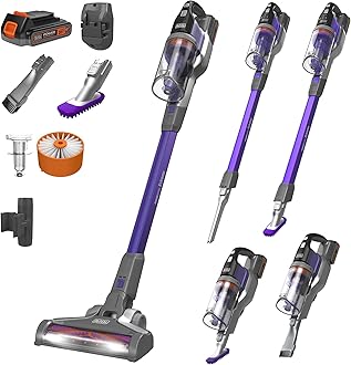 BLACK+DECKER Pet Hair Vacuum, Cordless Vacuum Cleaner Pet Hair, Up to 55 Minutes of Runtime, Interchangeable Floorhead, Maximum Suction, Multi-Surface, Light Weight, Powerseries Extreme (BSV2020P)