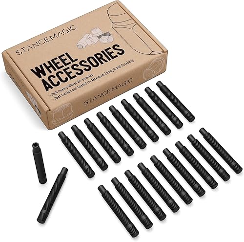 Miniatura 10 de 20 piezas de conversión de pernos de rueda negros de 12 x 1.5 a 12 x 1.5, longitud del vástago de 1.299 in - Compatible con BMW 128i 135i 318i 320i