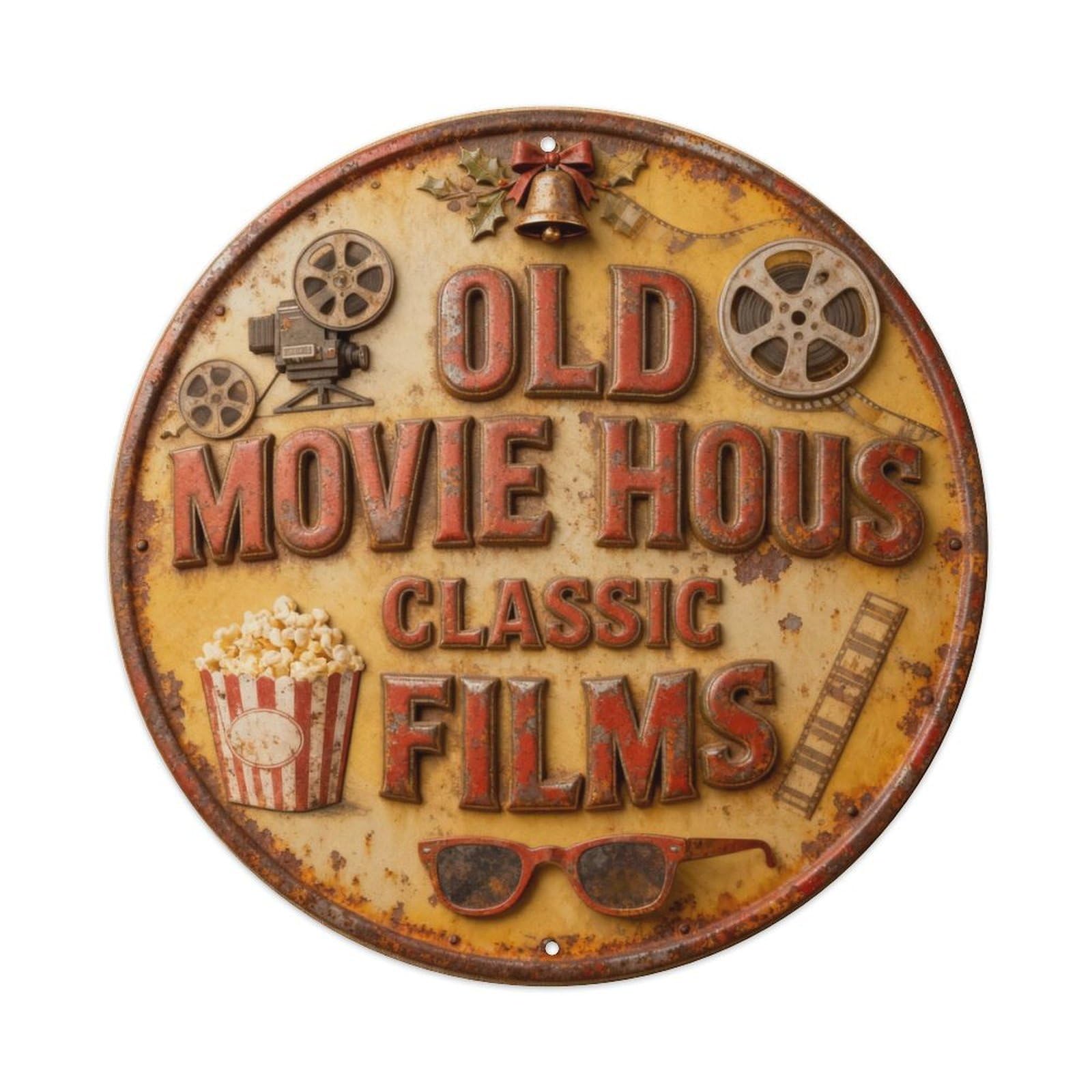 OLD MOVIE HOUSE CLASSIC FILMS Metal Tin Sign Plaque