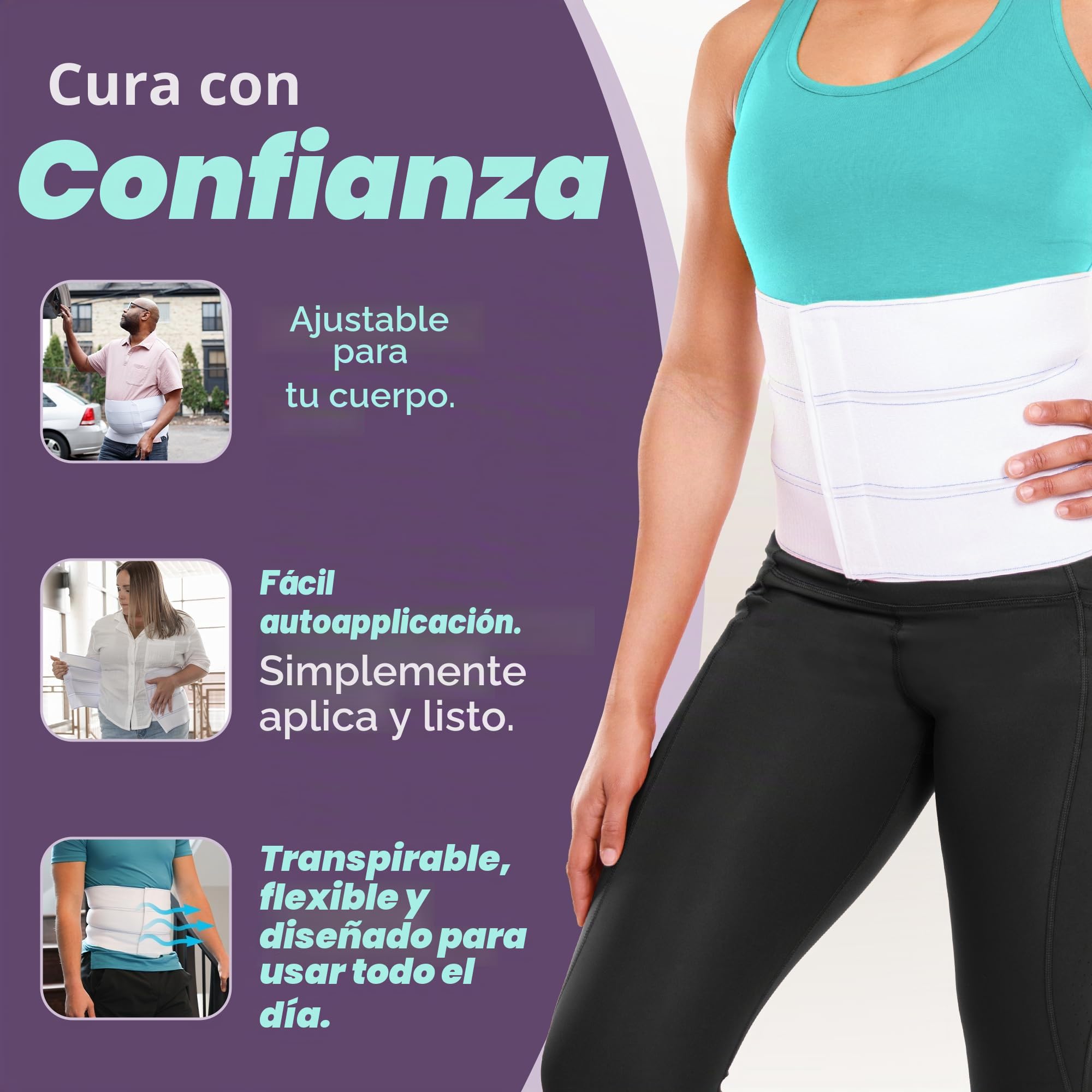 BraceAbility Aglutinante estomacal abdominal bariátrico 2XL Plus Size | Cinturón de faja para obesidad para hombres y mujeres grandes con una gran barriga, barriga y cirugía de compresión en la cintura después de la cirugía