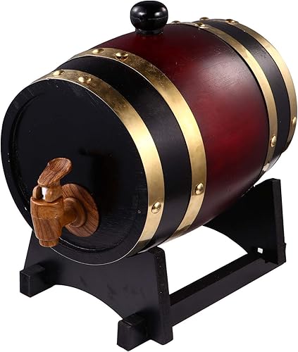 Cabilock Barriles de cerveza vintage de vino de madera maciza de roble de 1,5 l para refrescar accesorio decorativo de la barra