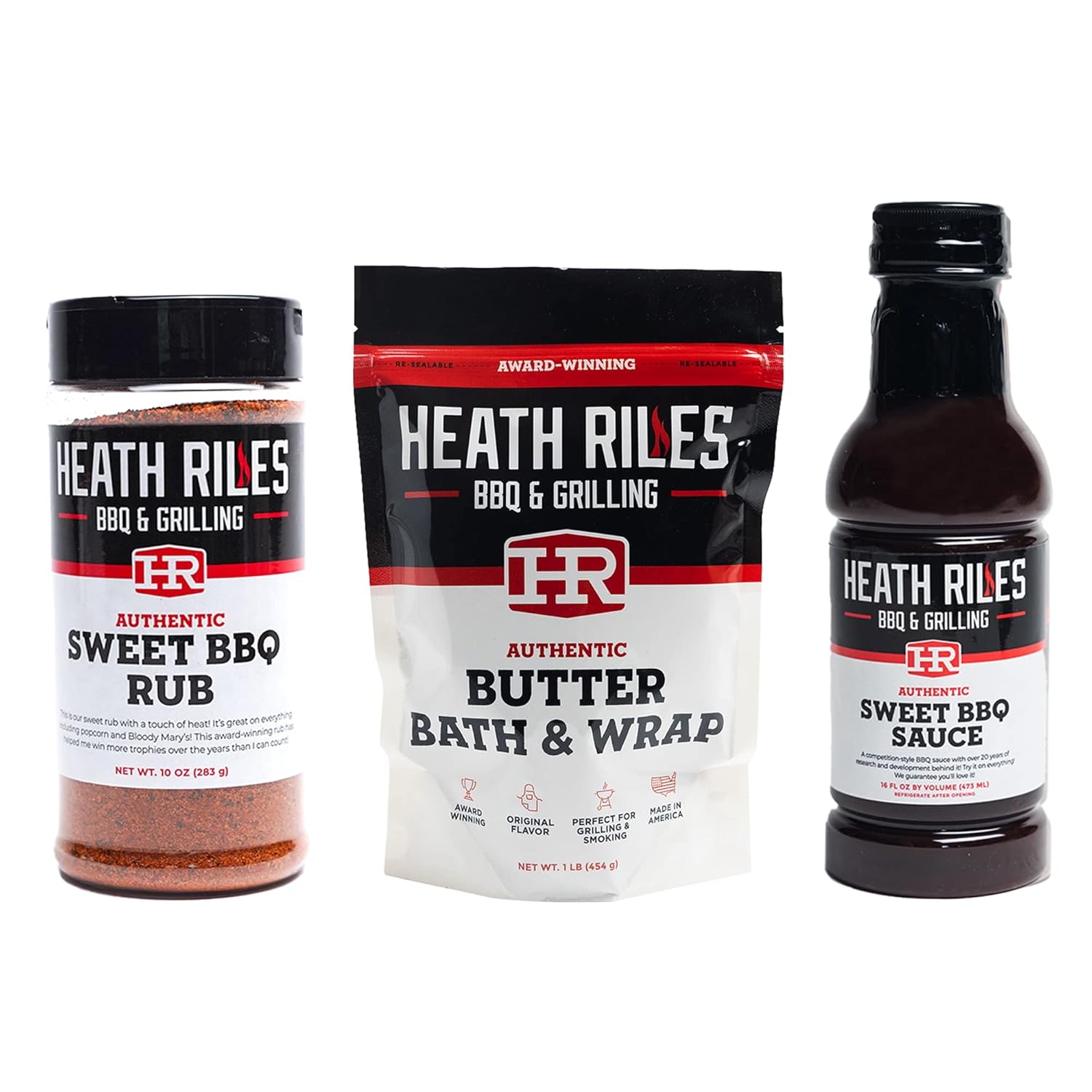 Heath Riles BBQ Backyard Rib Bundle (1 Rub, 1 Sauce and 1