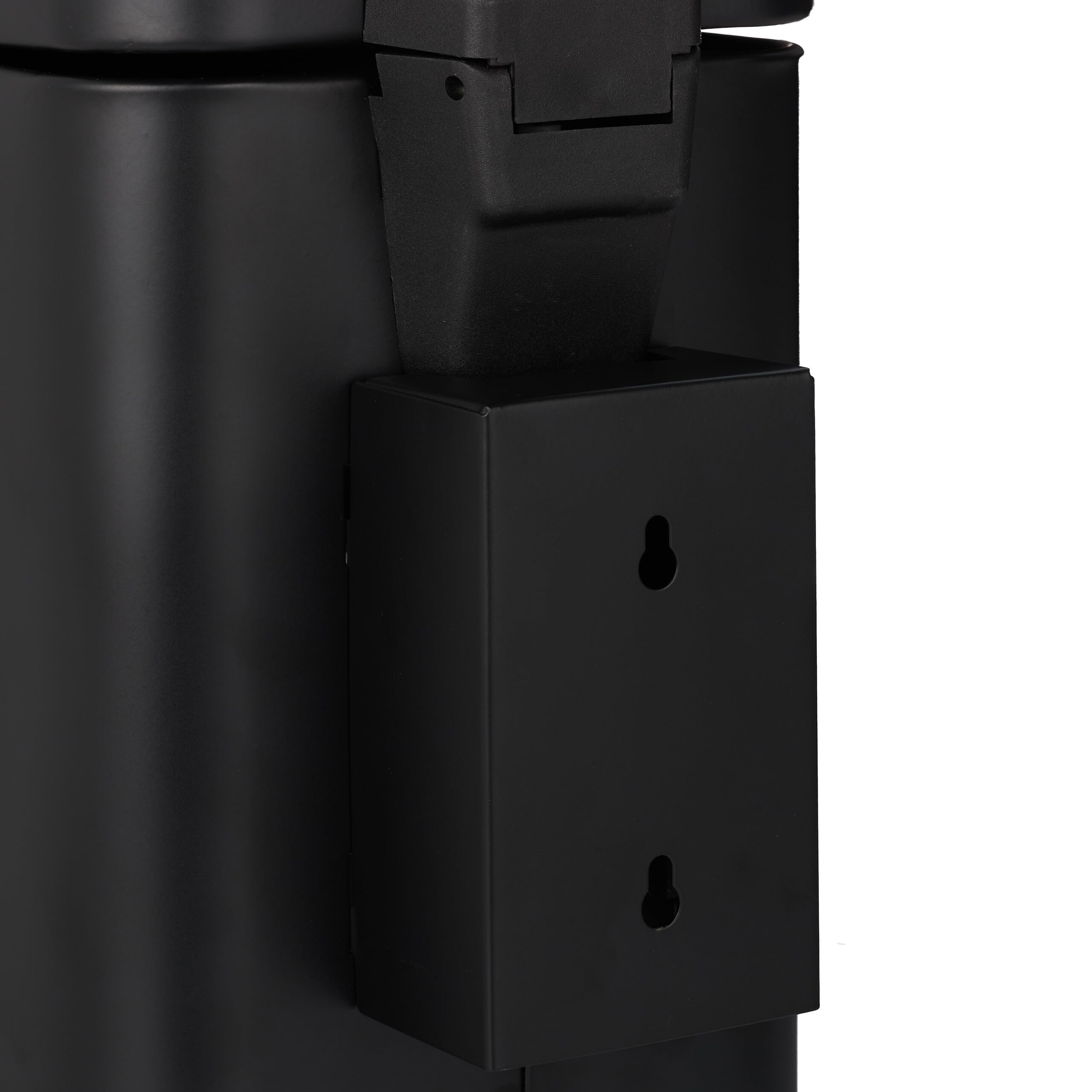 Relaxdays Cubo de Basura Baño 6 litros, Papelera Aseo Cierre Suave, Basurero Servicio, Bote Cuadrado Metal, Negro