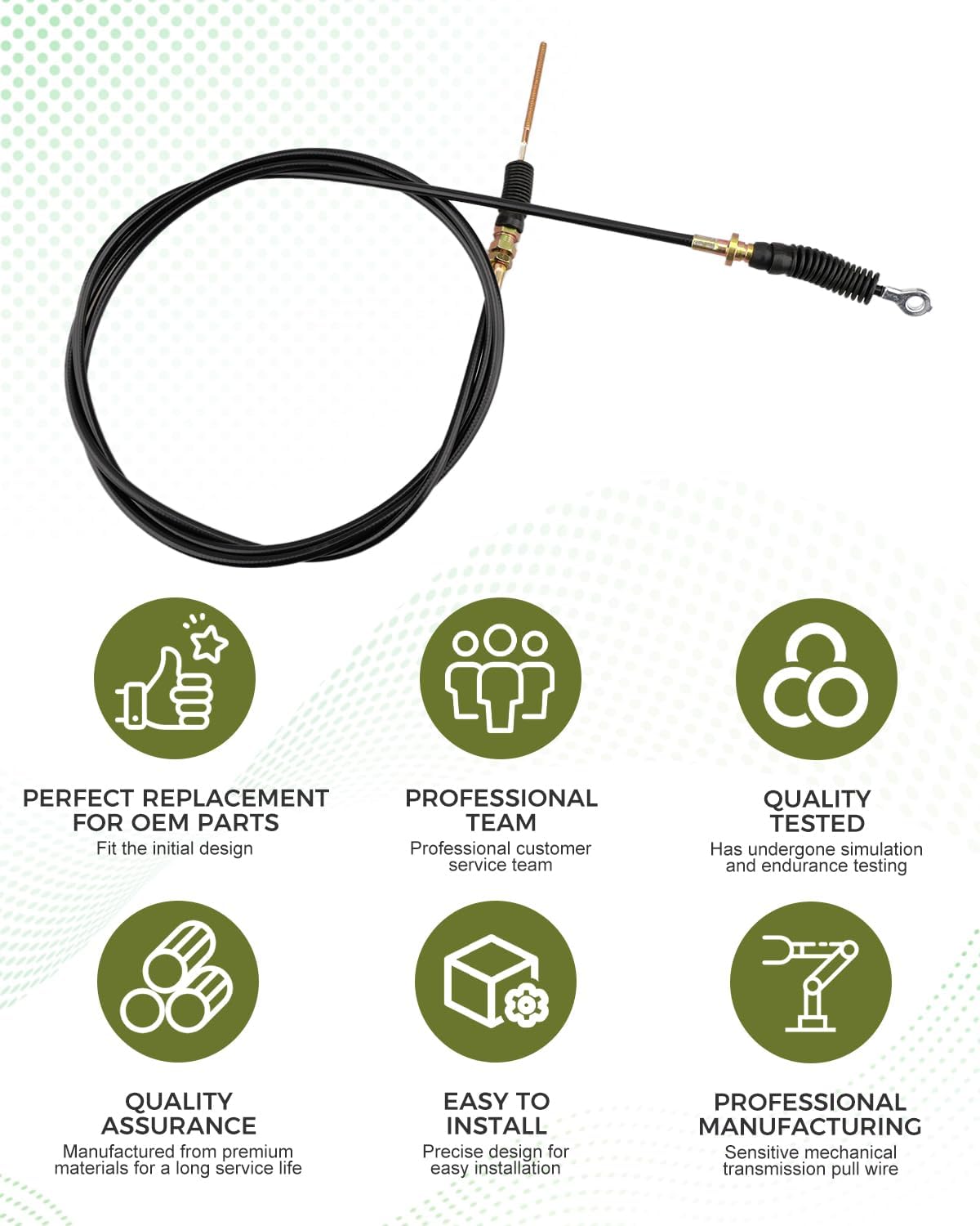 Shift Cable 104-6896 Fit for Toro Utility Vehicles 07236 0723 07252 07252TC 07253 07253TC 07264 07264TC 07277 07277TC 07359 07359TC 12003 12004 12004TC