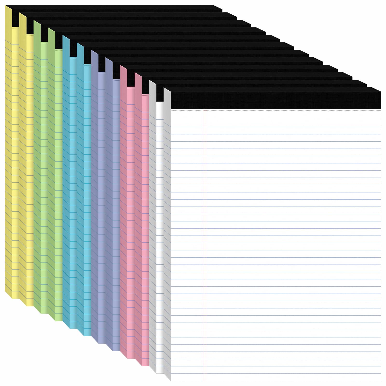 12Packs Legal Pads 8 5 x 11 Inch 50Sheets Pack College Ruled Perforated Colored Writing Pads Pads of