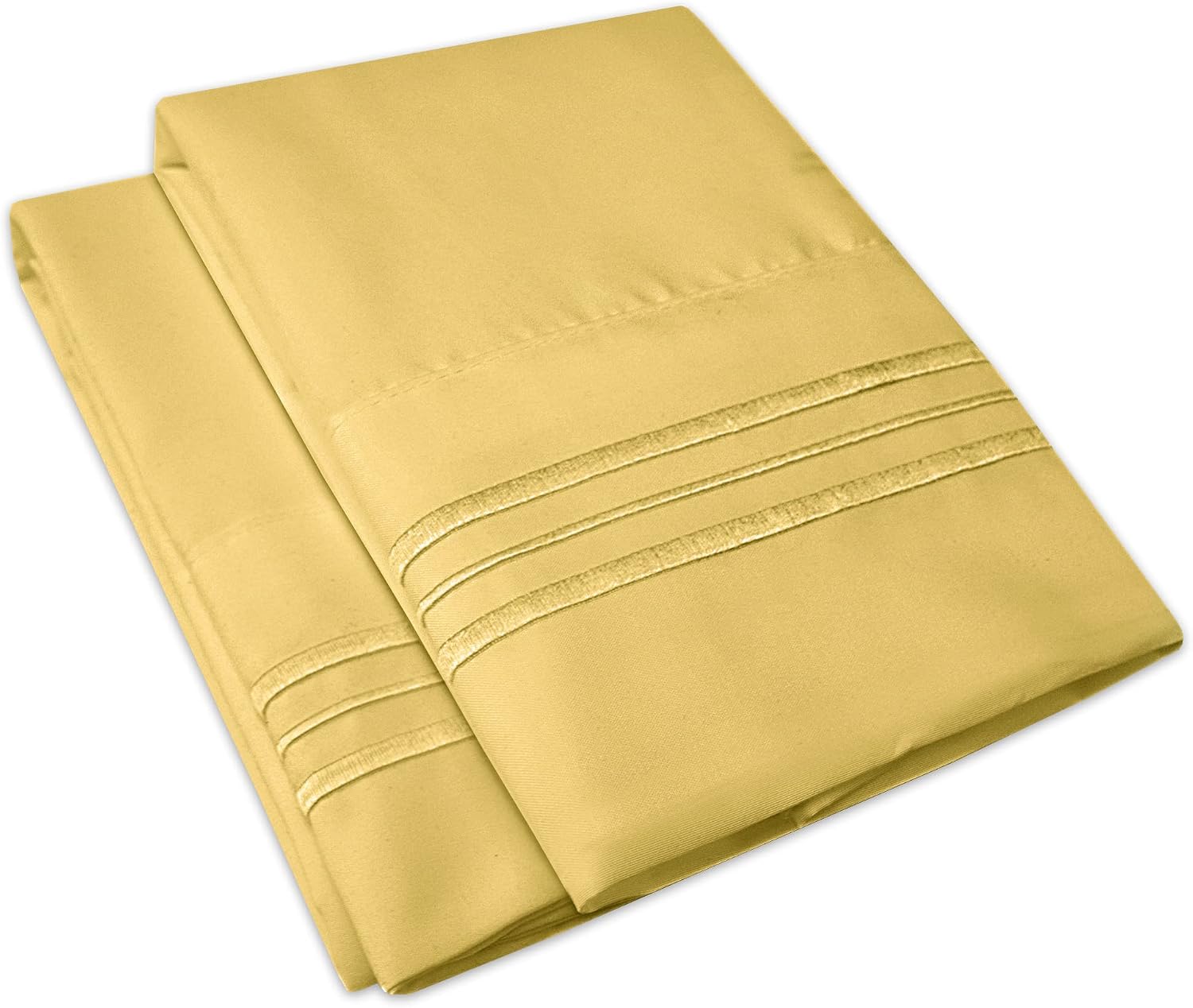 1500 Supreme Collection 2 Pack Bed Pillow Cases - Luxury Embroidered Premium Softness and Wrinkle Resistant Breathable Additional Pillowcases for Bed Sheets - 12 Colors - Standard, Camel