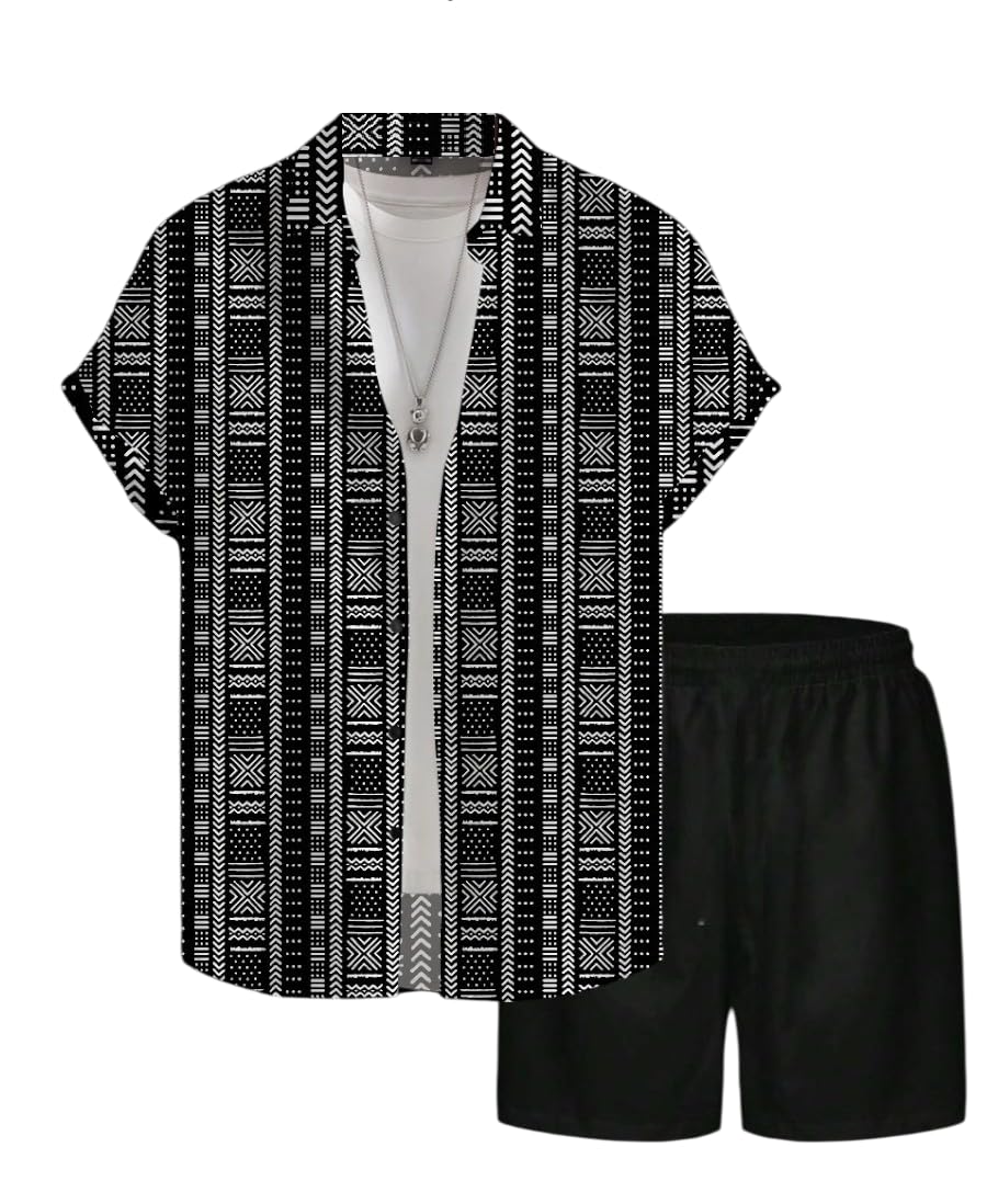 Mens and Boys Rayon Co Ord Set | Trendy Night Dress | T Shirt and Short Set Combo Lounge | Stylish Summer Travel Wear | Matching Two-Piece for Vacation