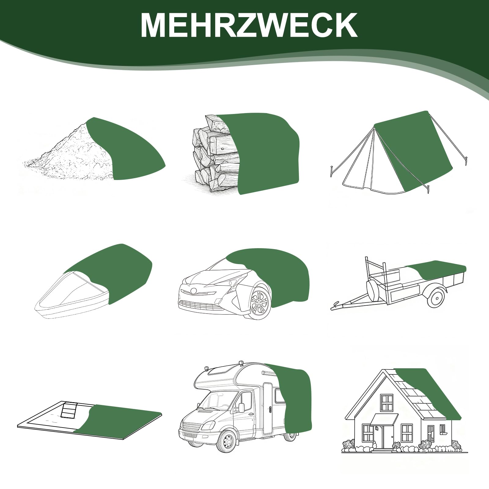Plandeka okryciowa z oczkami, 440 g/m², plandeka do samochodów ciężarowych z oczkami, wodoszczelna, odporna na rozerwanie i promieniowanie UV, do samochodu, łodzi, przyczepy, basenu, konstrukcji