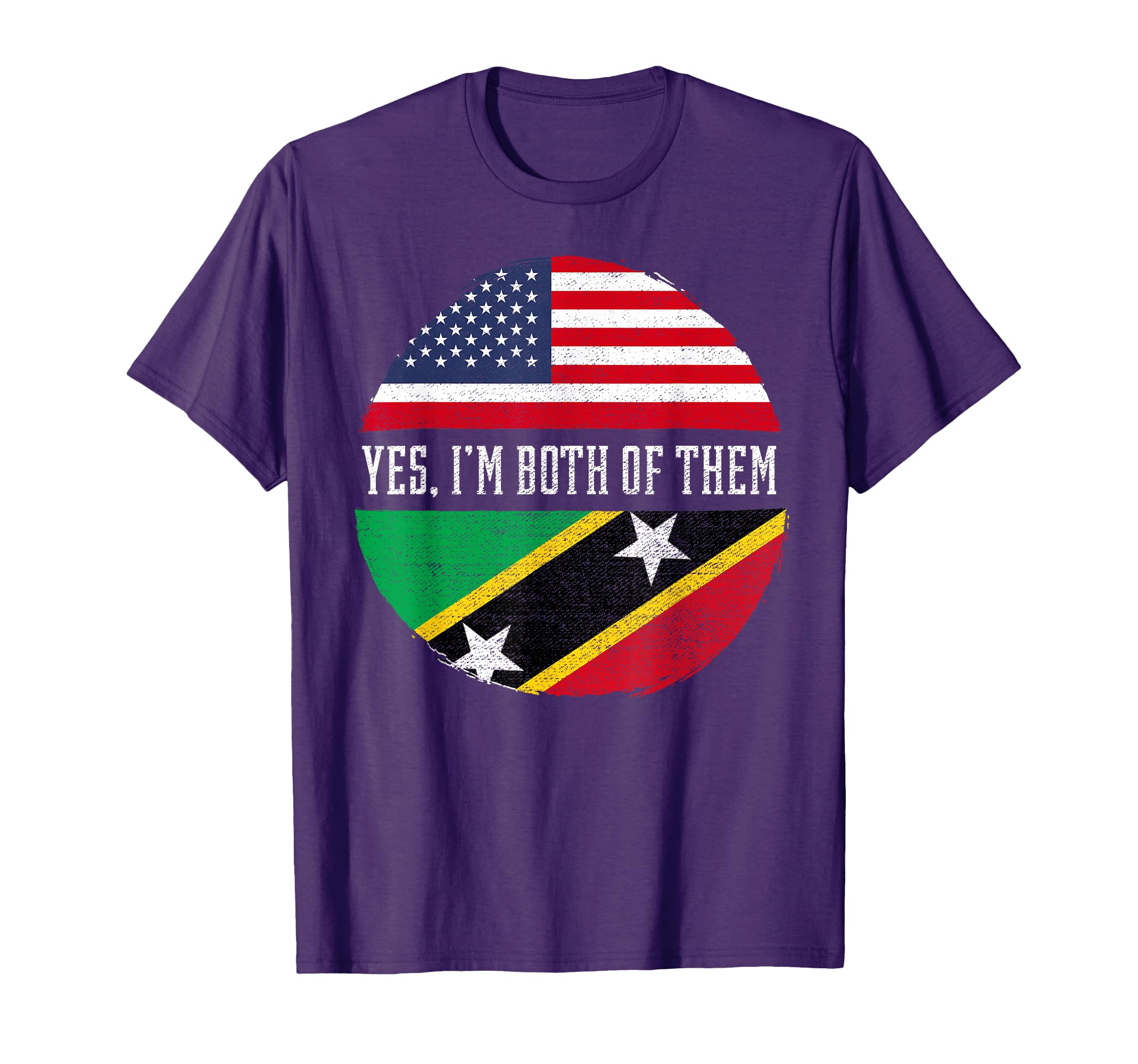 Half American Half Nevisian USA Flag Saint Kitts and Nevis T-Shirt