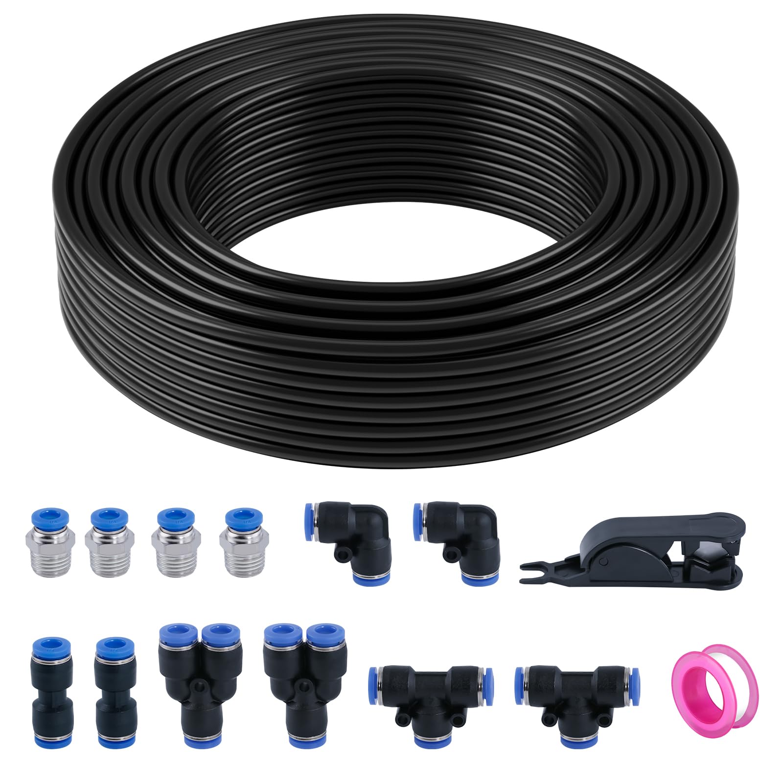 Air Line Tubing Kit - 50FT with Fittings -9 Air Line Tubing Kit - 50FT with Fittings -9
