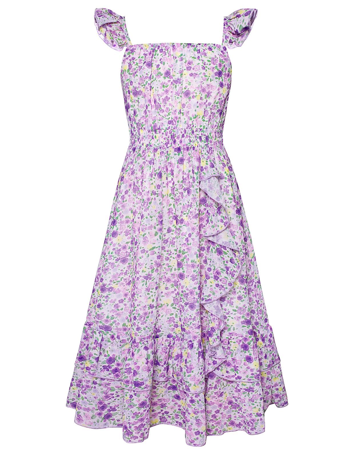 GRACE KARIN Girls Floral Dress Summer Backless Chiffon Sleeveless Casual Boho Maxi Dresses 5-14Y