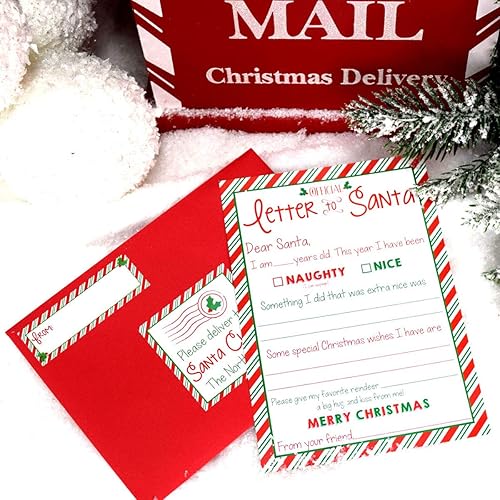 Miniatura 2 de Kit oficial de Carta a Santa, 4 tarjetas de relleno de recuerdos navideños de 5 x 7 pulgadas Keep Precious Fleeting Moments Alive de alta calidad,