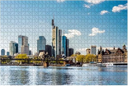 Adult Challenge Jigsaw Puzzle Frankfurt am Main Iron Steg and Skyline Germany Educational Toy Creative Games Entertainment Wooden Puzzles Home Decor 1000 Pieces,25ja15pbB118