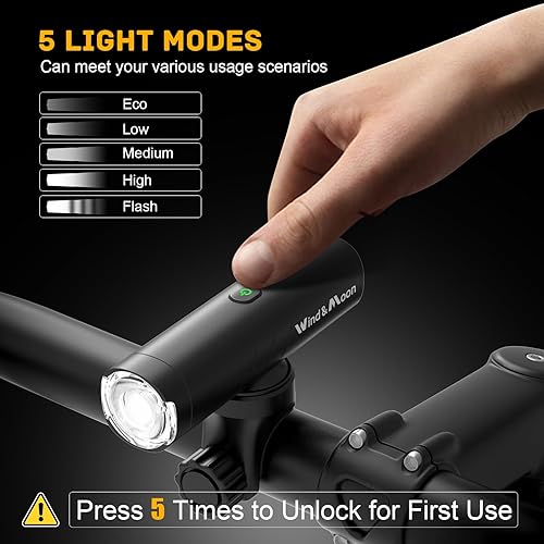 Miniatura 2 de M03 - Luz recargable para bicicleta, IP66 impermeable y a prueba de polvo con 6 modos de luz ajustables, luz delantera de bicicleta para conducción