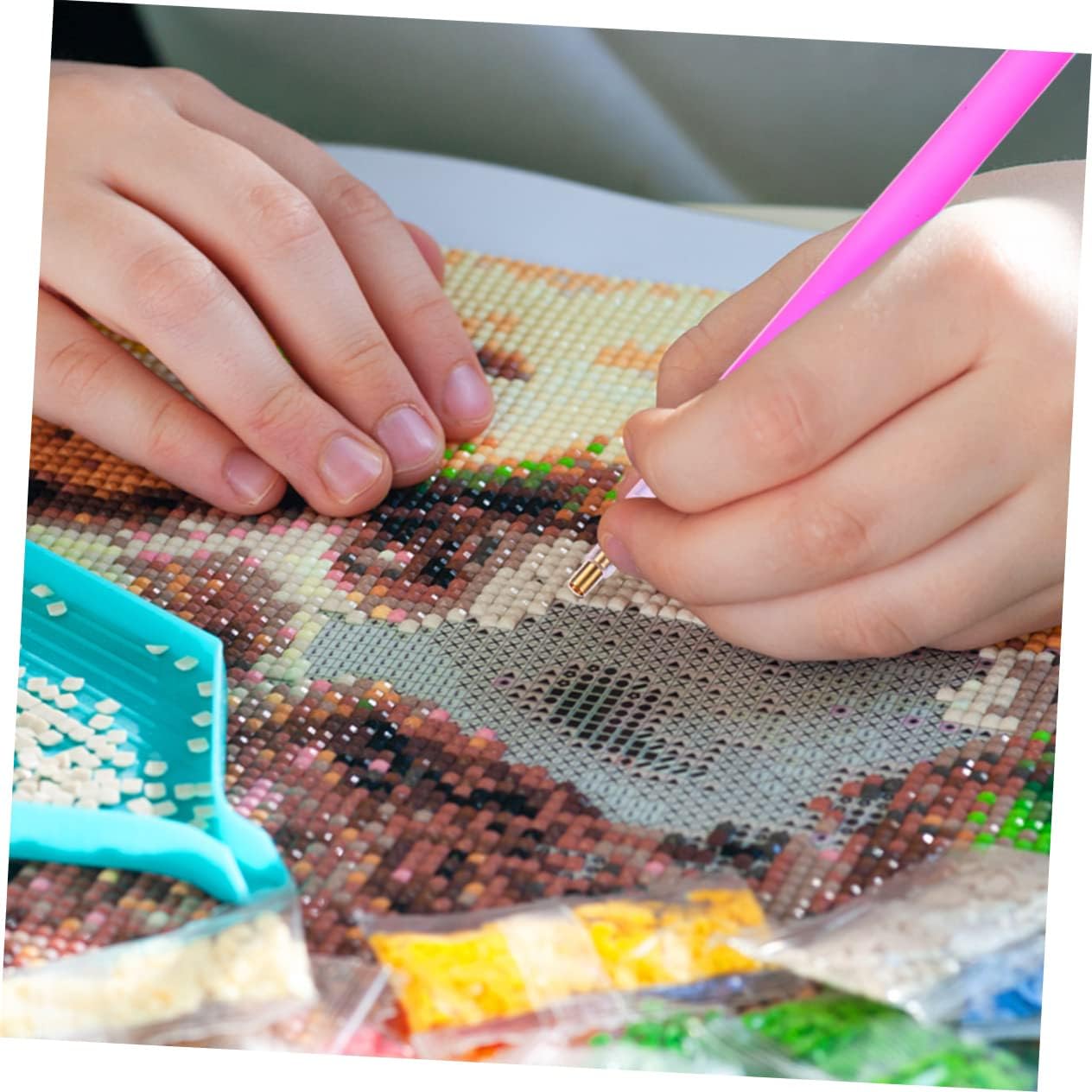 Hohopeti Led Light Pad for with Complete DIY Beads Painting Tools for Art Projects and Crafting Fun for Beginners and Enthusiasts