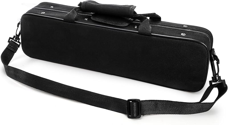 Flute Case, Flute Bag Hard Shell with Adjustable Shoulder Strap, Clarinet Case Carrying Bag Hard for 16 Holes Flute