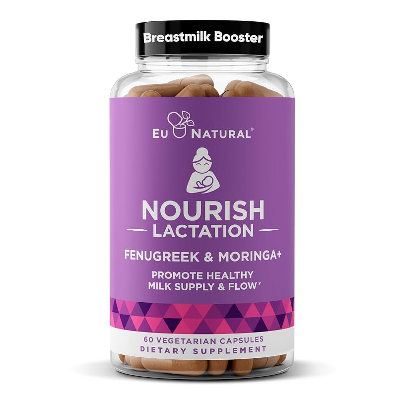 Eu Natural Suplemento para Lactação com Feno-grego, Moringa, Cardo-mariano e Erva-doce, 60 cápsulas veganas