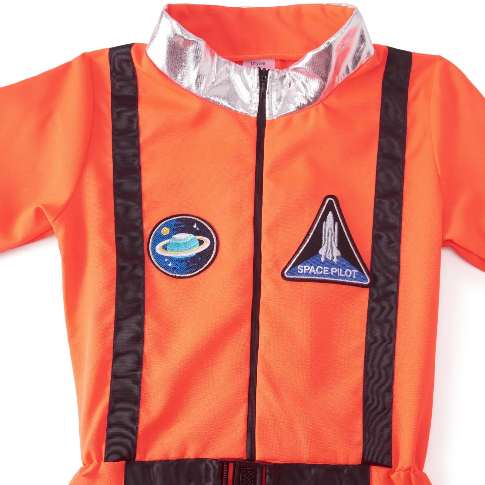 maxToonrain Kids Astronaut Costume Boys and Girls Orange Space Costume Spaceman Role Play Halloween Costume with Astronaut Helmet and Gloves (XX-Large) - Image 4