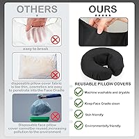 Vista 4 de 24 Pcs Face Cradle Covers for Massage Table Microfiber Reusable Soft Thicker Massage Table Head Rest Covers Bulk Oil Proof Headrest Cradle Sheets