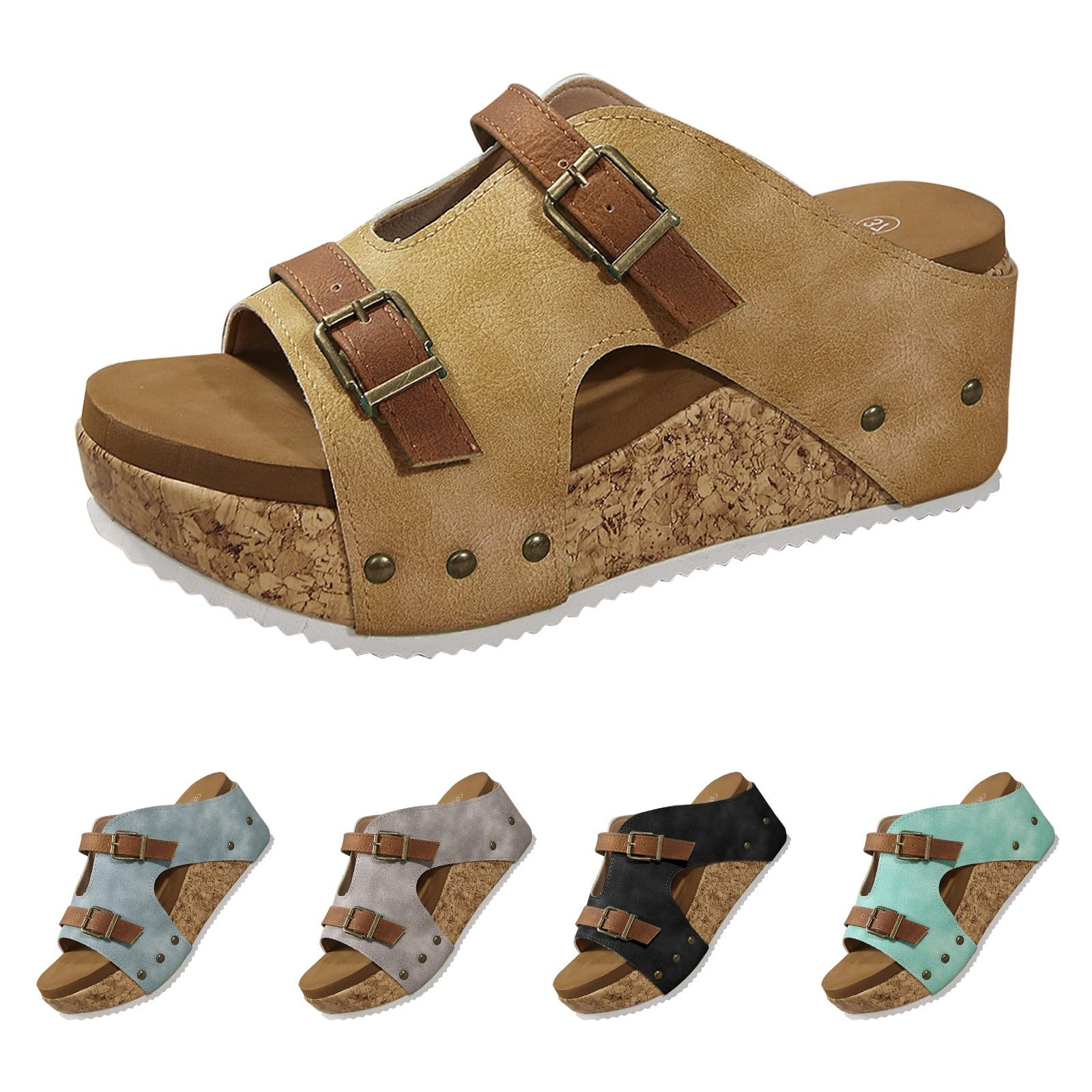 Generico Sandales Et Nu-Pieds Femme Confortables LéGèRes AntidéRapantes Semelle Souple Respirantes Chaussures Femme éTé Mode Mules Support Pieds Larges Ville Plage