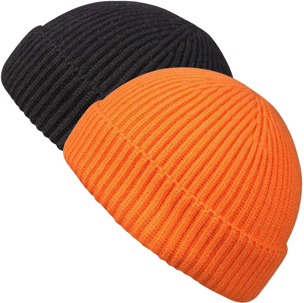 MaxNovaKnit Cuff Short Fisherman Beanie for Men Women Warm Hats