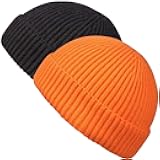 MaxNova Knit Cuff Short Fisherman Beanie for Men Women Warm Hats