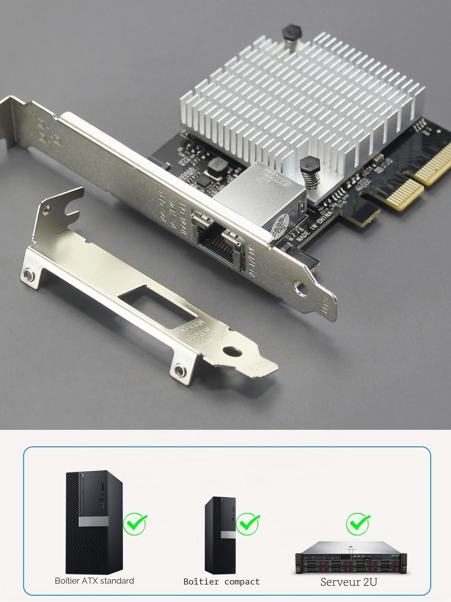 GLOTRENDS ST7357 Carte réseau 10Gb RJ45 avec contrôleur Marvell AQC107