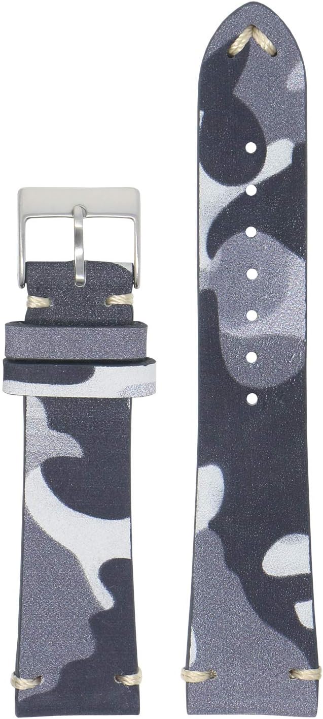 StrapsCo Camo Nubuck Leather Quick Release Watch Band Strap - Choose Your Color - 18mm 19mm 20mm 21mm 22mm 24mm