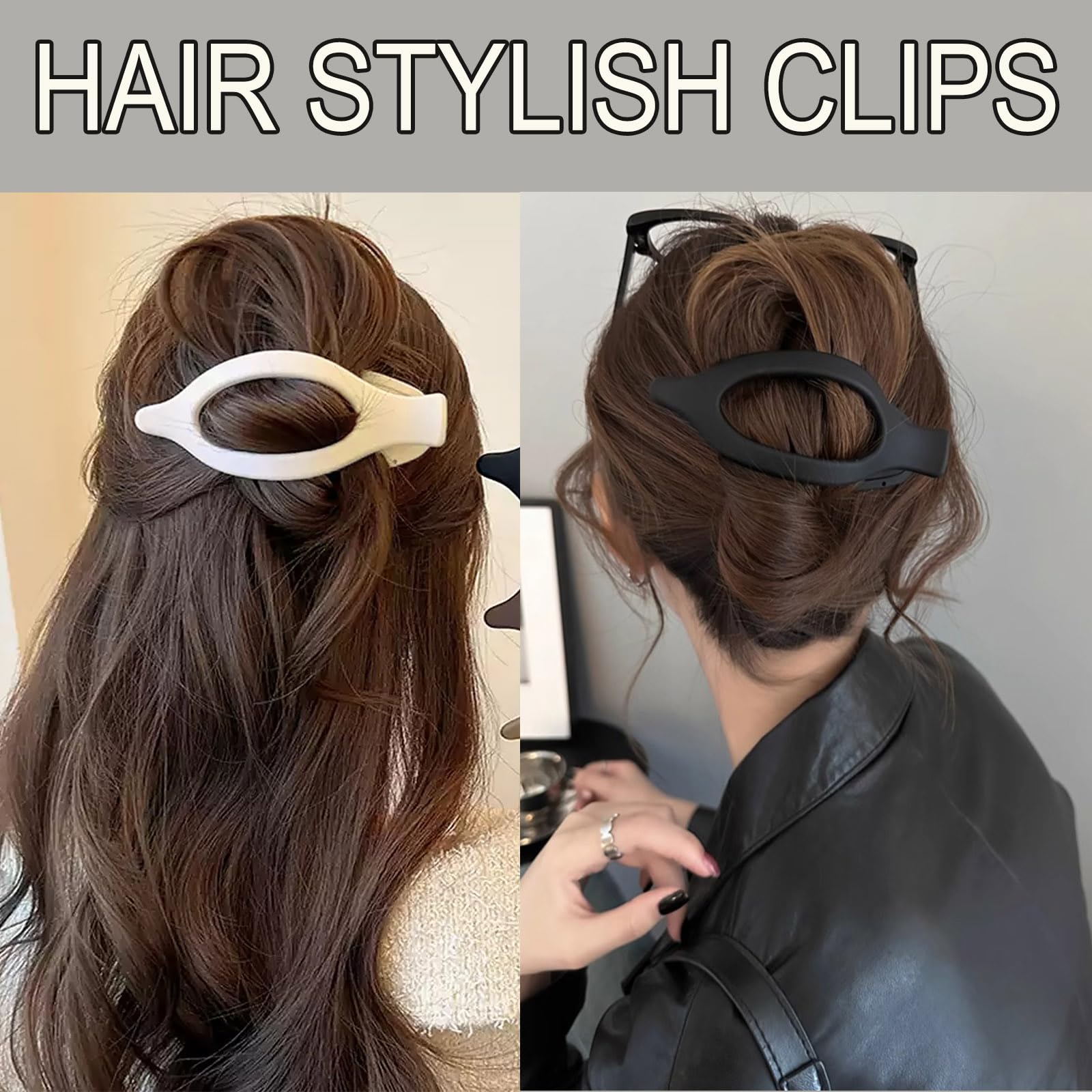 Flomiara 4PCS Flat Claw Clip, Oval Hair Clips for Thick Thin & Fine Hair Women Girls - Image 4