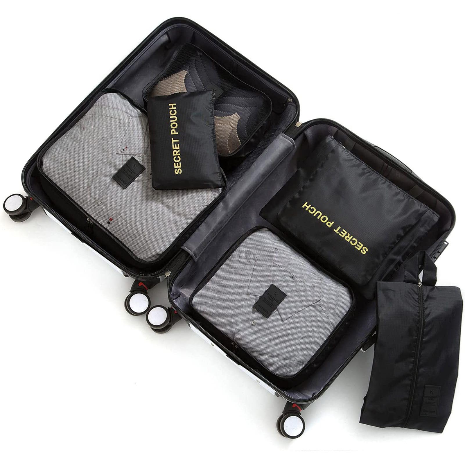 Ejoyous Set di Cubi da Imballaggio da Viaggio, 6 Pezzi in Nylon a Rete