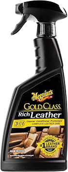 Meguiars Gold Class Rich Leather Cleaner and Conditioner 3-in-1 Spray, Non-Greasy Car Leather Cleaner and Conditioner Treatment with Advanced UV Protection, 15.2 Oz Spray Bottle