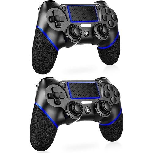 Lyyes PS4 Controller 2 Pack, Wireless PS4 Controllers with Non-Slip Grip Motion Sensing Compatible for PS4 Console