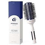 AIMIKE Nano Ionic Tech Large Round Brush, Ceramic Brush for Blow Drying, Styling and Boosting Volume, Natural Wood Handle - 2 Inch/52mm