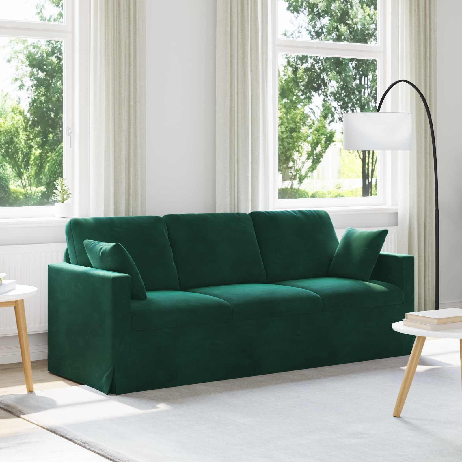 vidaXL Sofá Verde Oscuro 198 x 78 x 80 cm Terciopelo