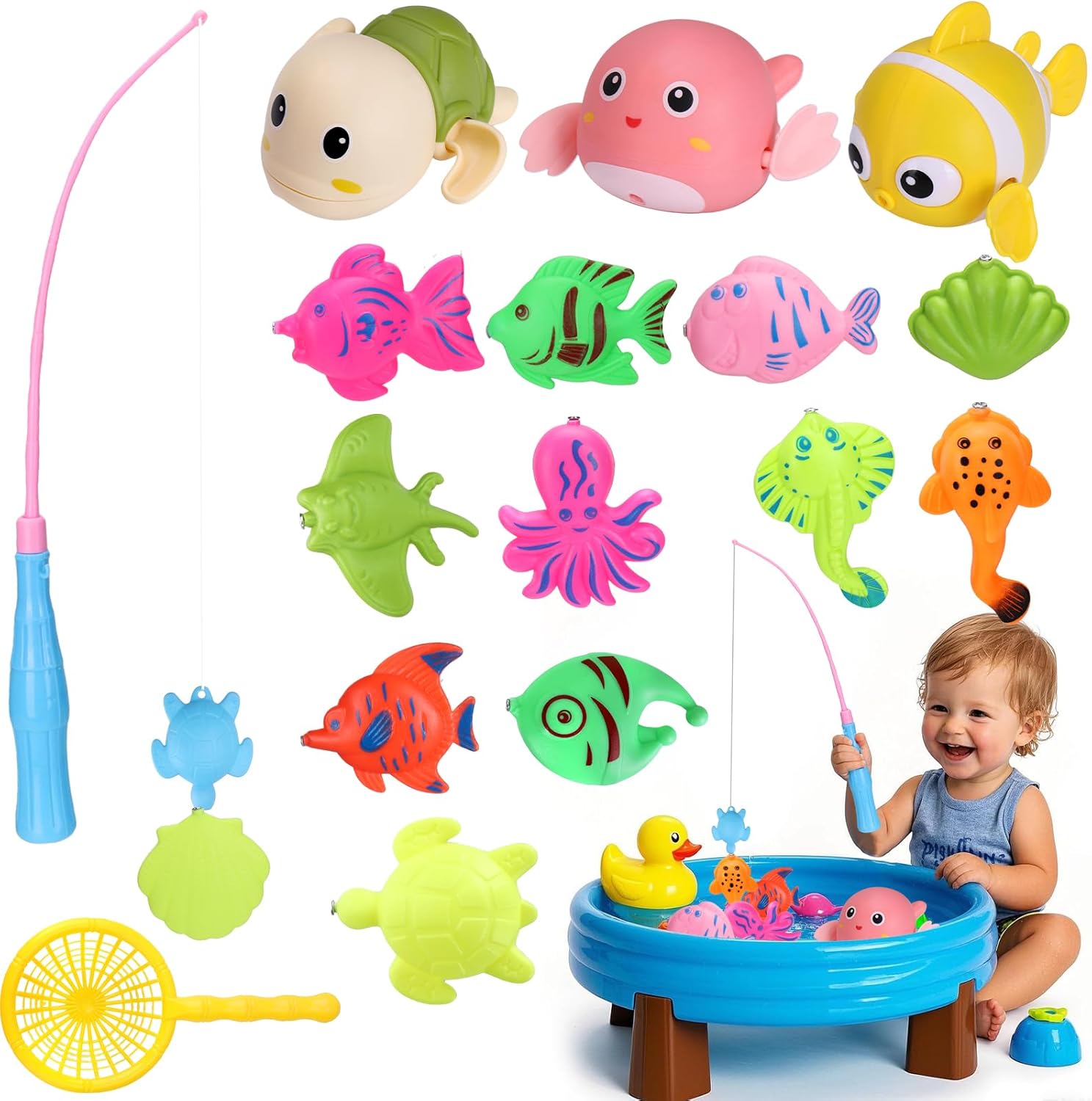 Water Table Toys for Kids Ages 4-8,17 PCS Magnetic Bermuda Ubuy