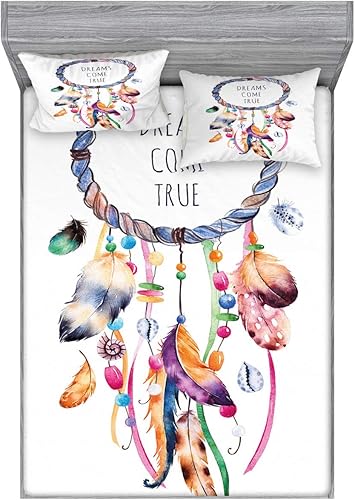 Miniatura 225 de Ambesonne - Juego de sábanas bajeras y fundas de almohada, diseño clásico botánico, plantas de jardín vintage, juego de 3 piezas con estampado