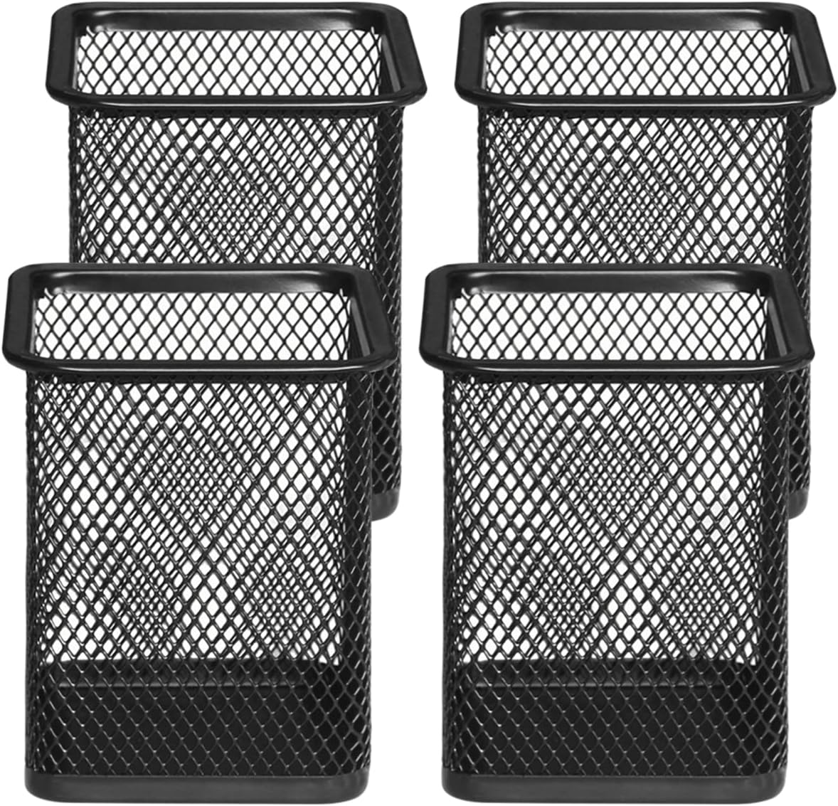 Portapenne In Metallo DIFIT Nero - 2 Pezzi Rotondi Per Scrivania, Ø9cm X H10cm - Foto 8