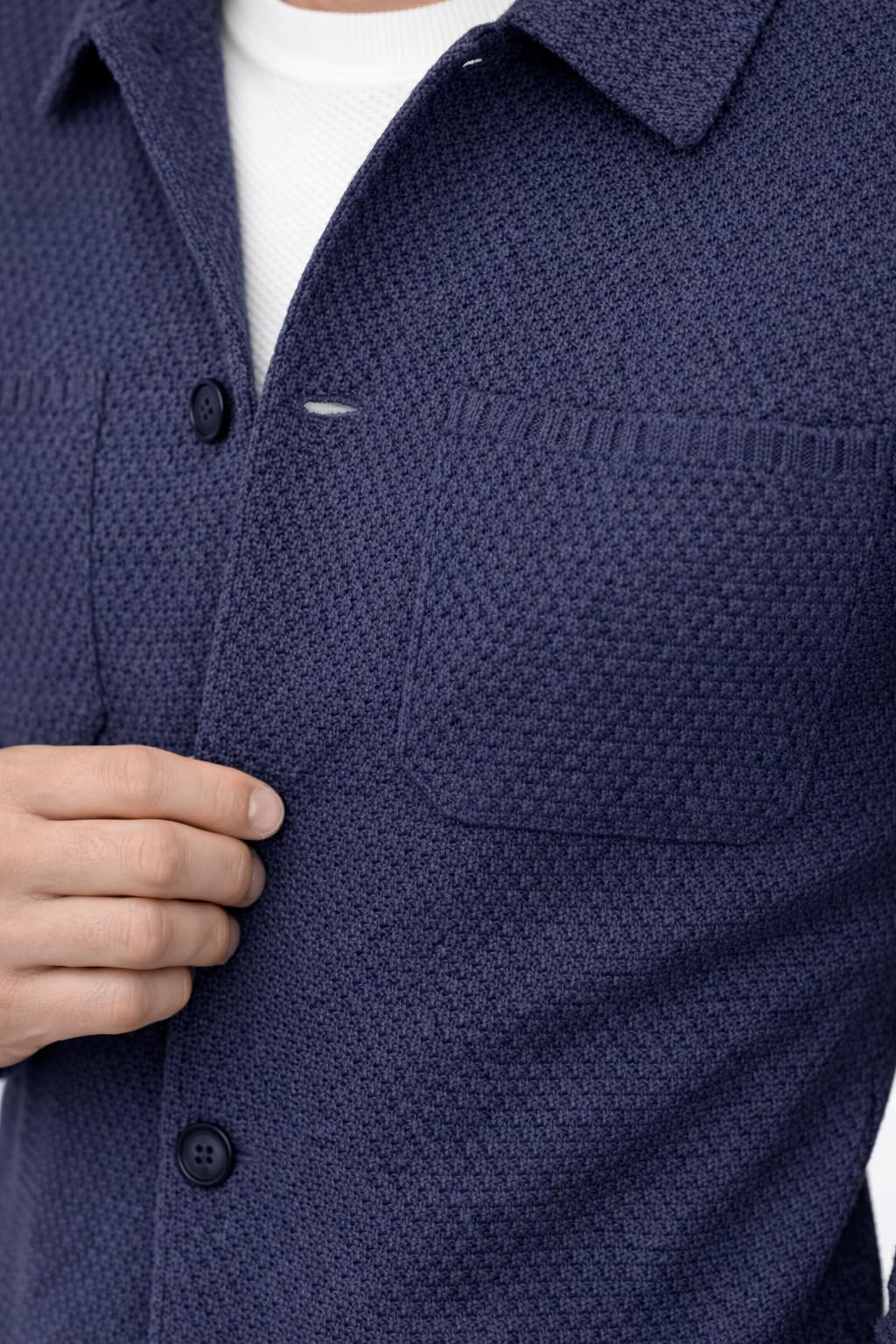 Giacca a Camicia in Cotone, Blazer Jacket da Uomo - Punto Cucitura Chicco di Riso - Artigianale, Made in Italy - Casual, Classica Sportiva