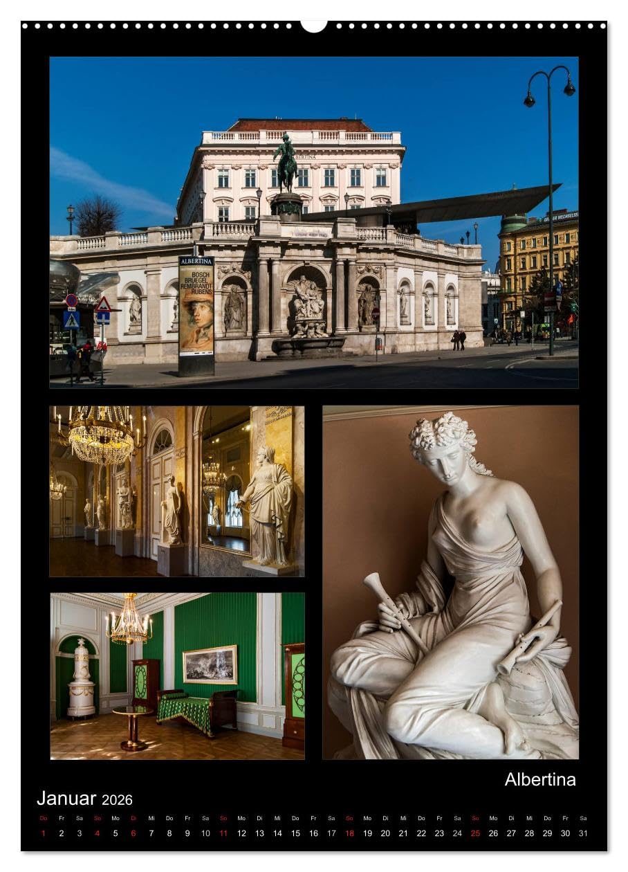 Calendario mensual CALVENDO de Die Hofburg zu Wien (calendario de pared 2026 DIN A2 alto), calendario mensual CALVENDO