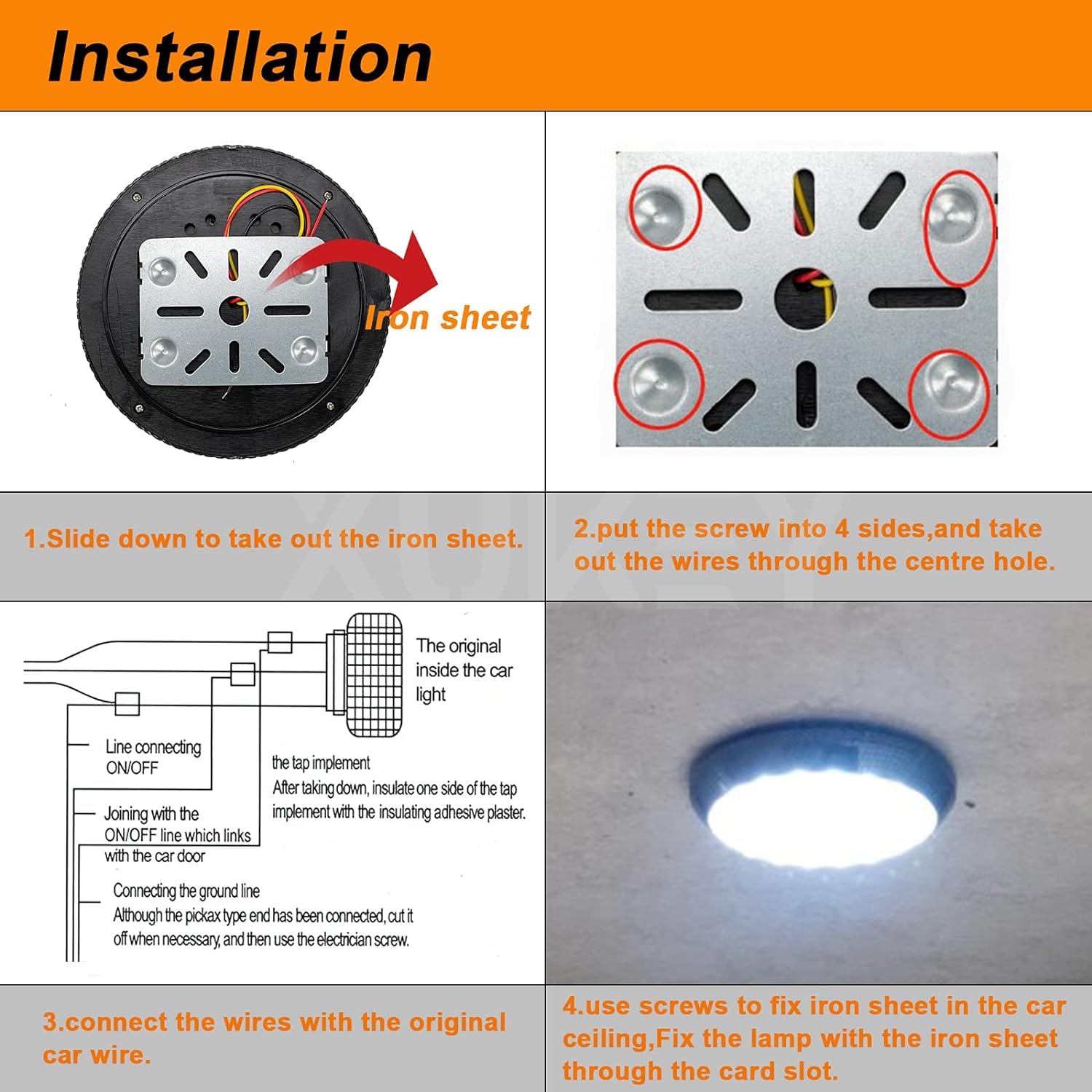 4 luci da soffitto a 46 LED, da 12 V, per interni camper, roulotte, illuminazione interna con interruttore ON/OFF, luci spot per interni per camper, veicoli, rimorchi, barche