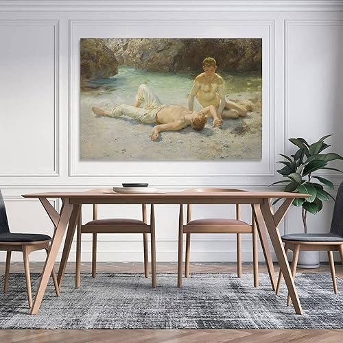Miniatura 5 de Henry Scott Tuke - Póster decorativo de calor del mediodía, arte de pared para sala de estar, dormitorio, 12 x 18 pulgadas (11.8 x 17.7 in)