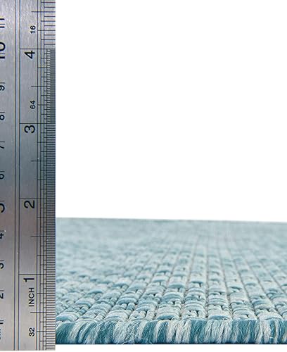 Miniatura 5 de Unique Loom Collection - Alfombra casual de transición sólida jaspeada para interiores y exteriores (2 pies x 3 pies 1 pulgada, rectangular,