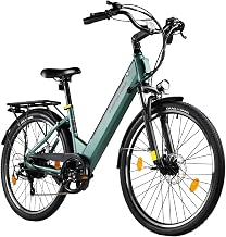 E-Bike Damen 26 Zoll Tiefeinsteiger, Elektrofahrrad 36V 12,8Ah Akku, starker Motor, Shimano 7-Gang, Scheibenbremsen, LCD LED, Citybike Pedelec Herren